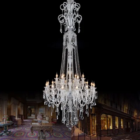 Хрустальная люстра длиной 2,1 м, большой светодиодный подсвечник, люстра для виллы, отеля, церкви, светодиодный канделябр