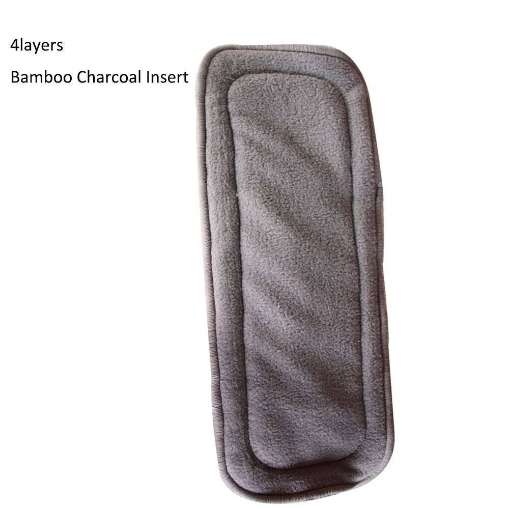 1pc insert Ohbabyka многоразовые подгузники с принтом персонажей AI2 Карманные Подгузники моющиеся детские подгузники пеленки бамбуковый угольный вкладыш детские подгузники - Цвет: 1pc insert