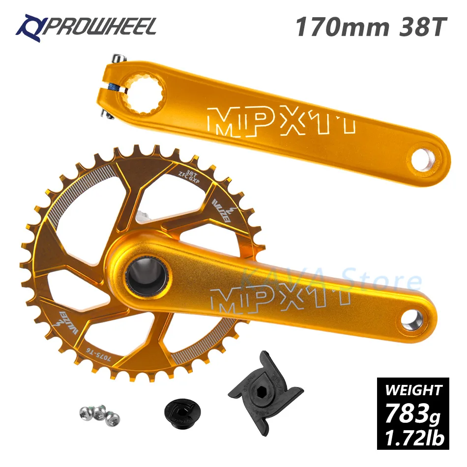 170mm yellow 38T MTB велосипед кривошипно костюм звездочки 170/175 мм горный велосипед звездочка цепной передачи узкая широкая цепь из колец цепь 30/32/34/36/38T передняя Звездочка для SRAM GXP XX1 X9 модными принтами XO - Цвет: 170mm yellow 38T