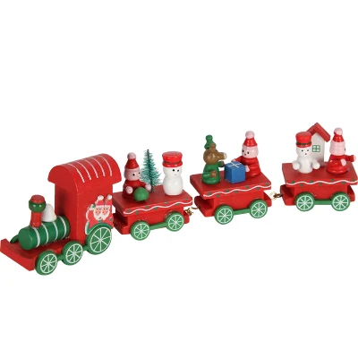 

New Cute Charming Wood Christmas Xmas Train Ornament Decor Gift Toys For Children Kids Toys oyuncak diecast model friends