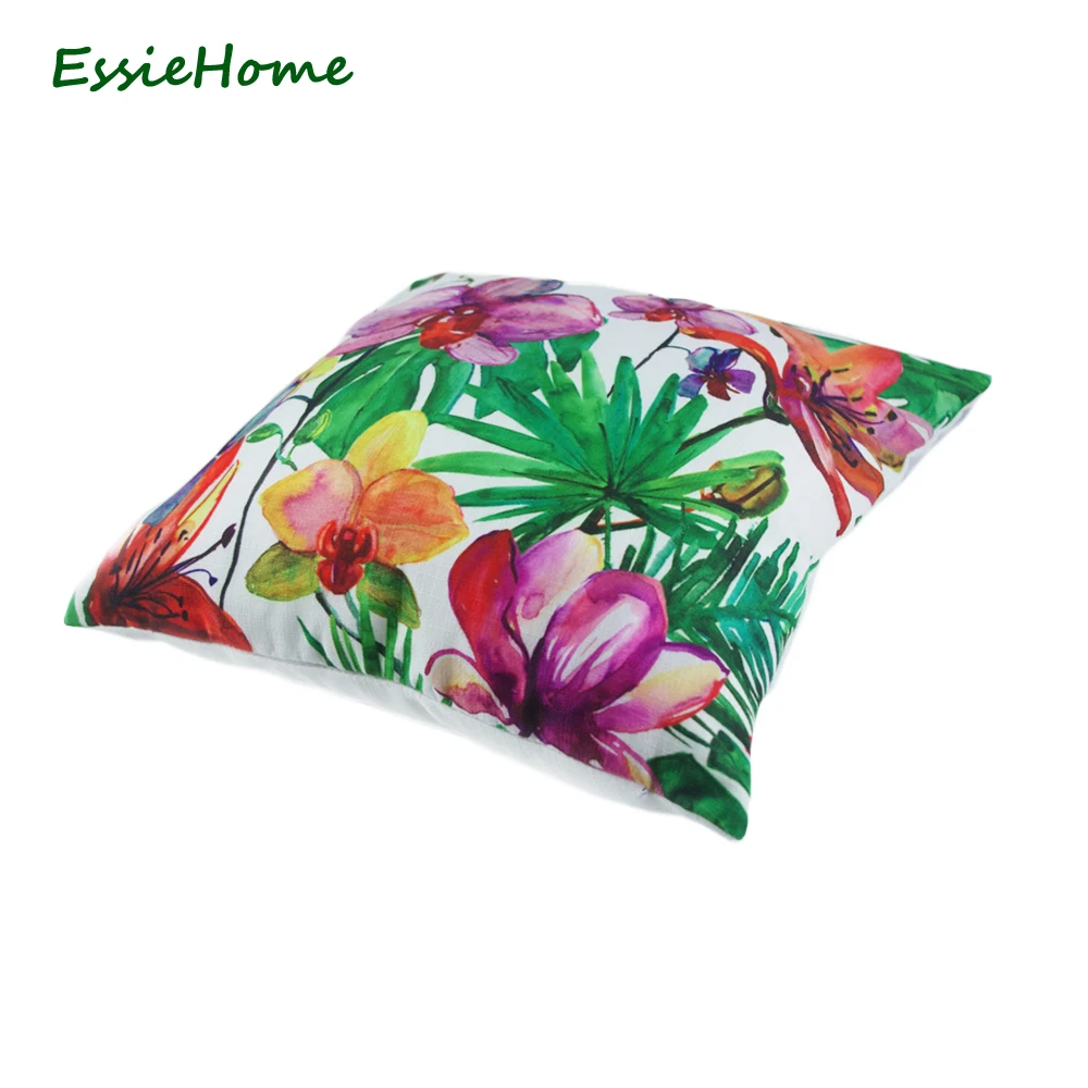 ESSIE HOME Высококачественная льняная цифровая печать цветочный узор Орхидея Coreopsis