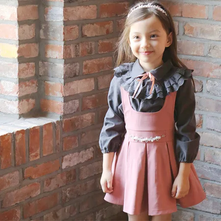 От 2 до 7 лет 2017 оптовая продажа осень хлопок длинный рукав Кружево детская блузка