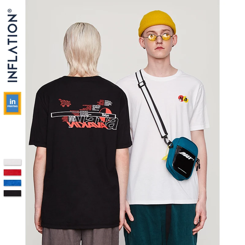 Инфляция летние Повседневное Для мужчин футболки забавная Футболка с принтом