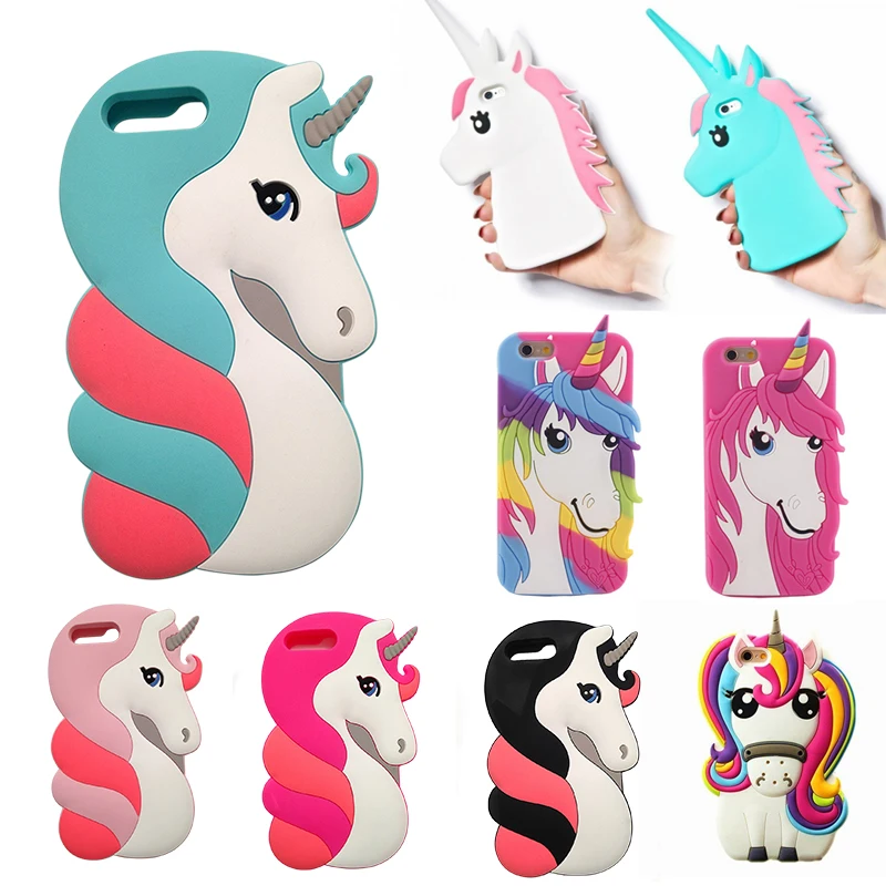 Горячая Мода 3D Rainbow Unicorn чехол для Apple IPhone 6 6s мягкий силиконовый Гелл телефон Коке