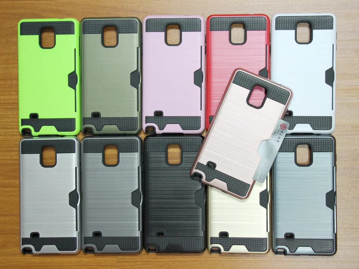 For Samsung Galaxy Note 3/N9000/N9005 4/N9100/N9108 5/N9200 G530 Protector Card Slot PC Bag Silicone Frame Case Cover |