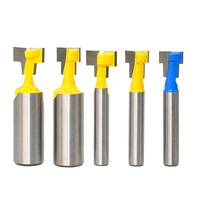 

T-Slot Cutters 1/4" 1/2" Shank Lock Hole Router Bit Woodworking Steel Engraving Milling Cutter DIY Tools 1/4"*3/8" 1/2"*3/8"