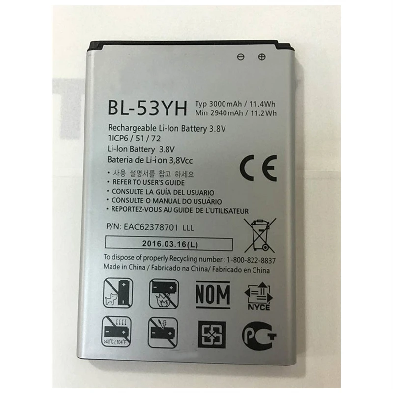 Оригинальный bl53yh Батарея BL-53YH для LG G3 D858 F470 D830 D851 D859 D850 F400 D855 D857 F460 VS985 Батареи |