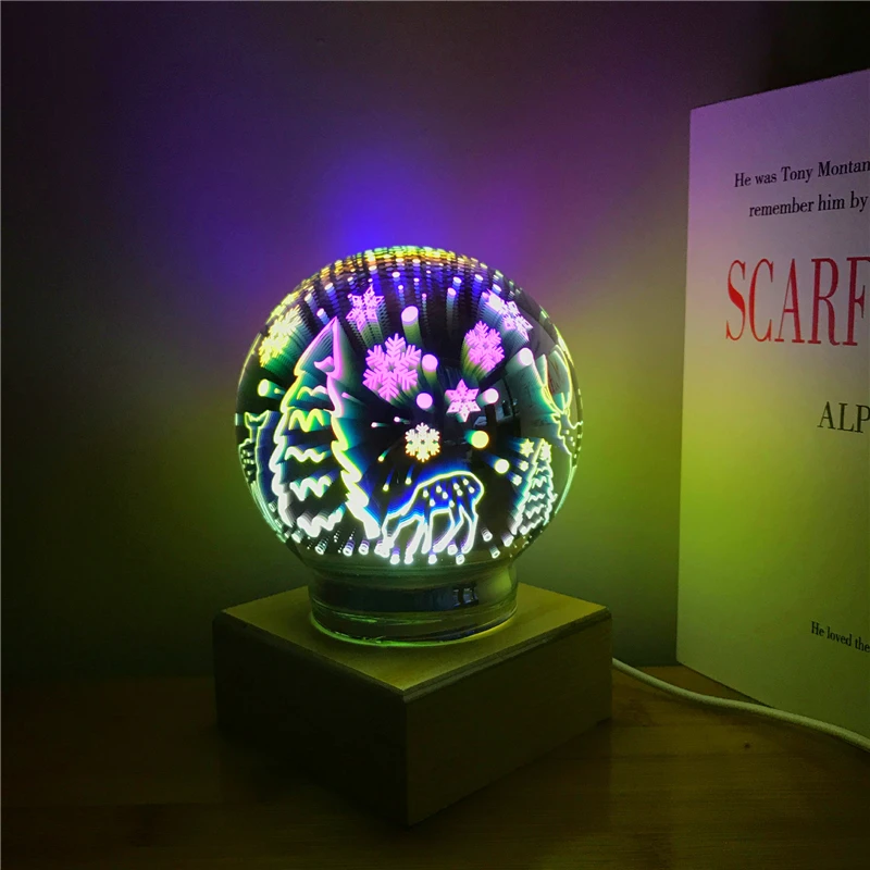 Новинка 3D волшебный стеклянный шар звездное небо ночник настольная лампа луна