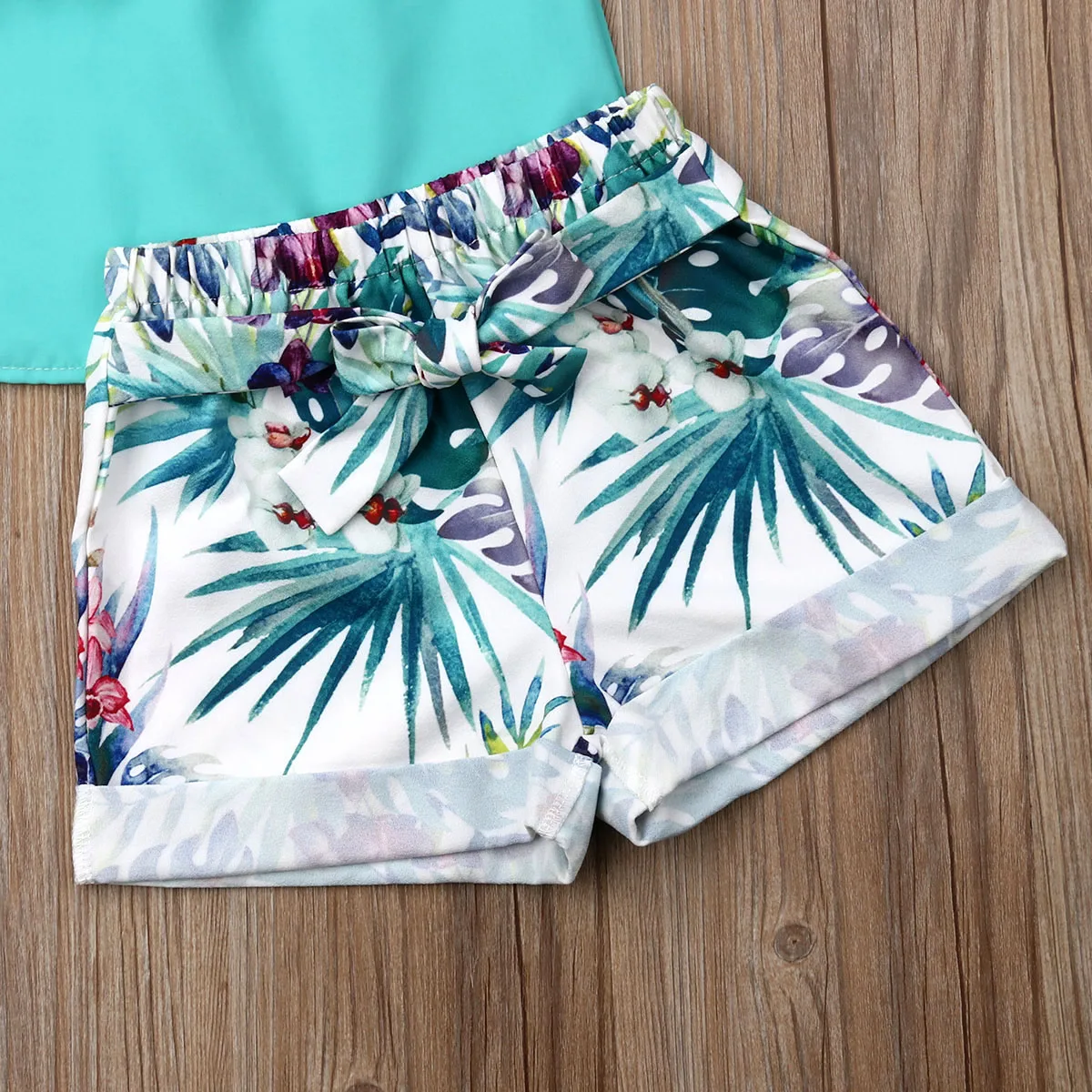 Хит продаж 2 предмета детская одежда для девочек летняя футболка с цветочным