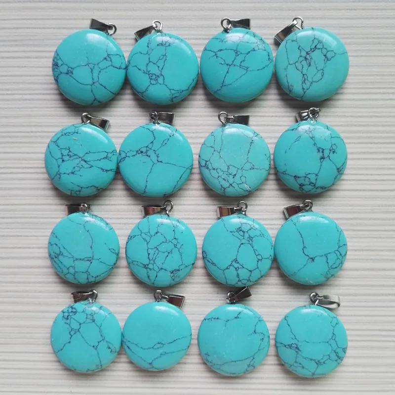 Оптовая продажа модные круглые подвески из натурального камня очаровательный