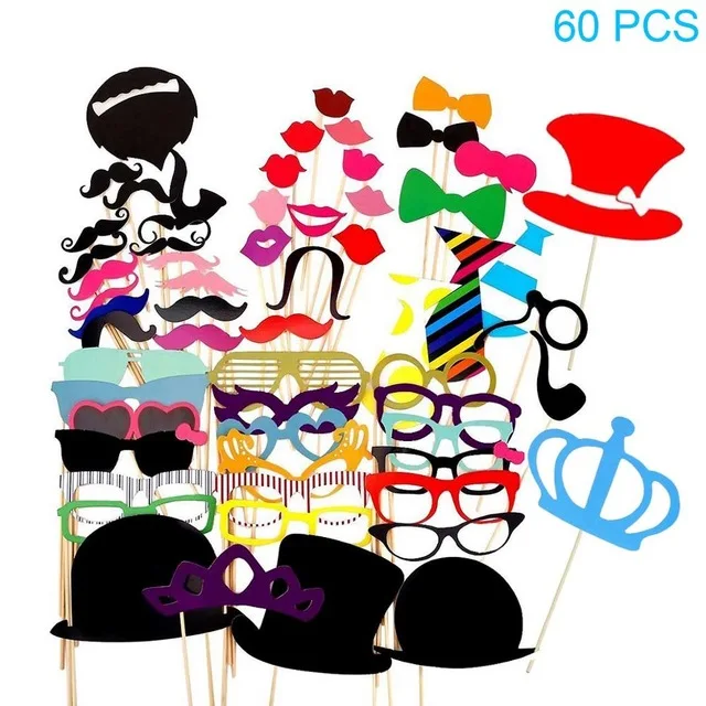 60 pcs FENGRISE, веселое свадебное украшение, реквизит для фотосъемки, сделай сам, Mr Mrs, реквизит для фотосъемки, аксессуары для фотосъемки, Свадебные вечерние принадлежности - Цвет: 60 pcs