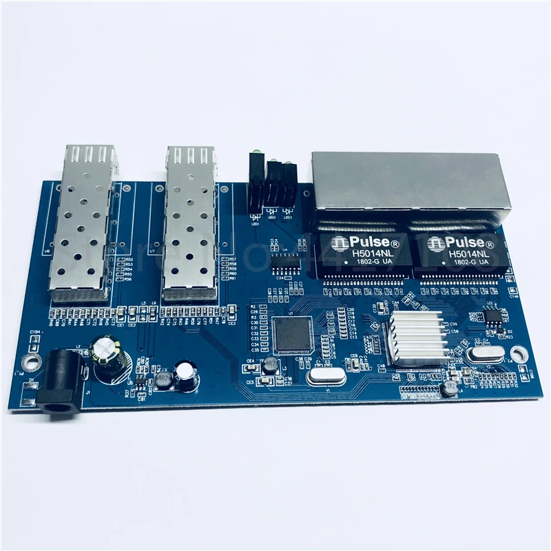10/100/1000 м гигабитный Ethernet коммутатор Ethernet волоконно-оптический медиаконвертер 4RJ45 и 2* SFP волоконный порт плата PCBA