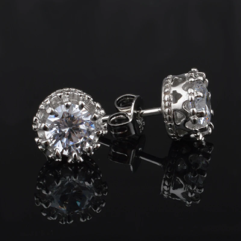 Серьги из стерлингового серебра 925 пробы 8 мм 2ct высококачественные серебряные