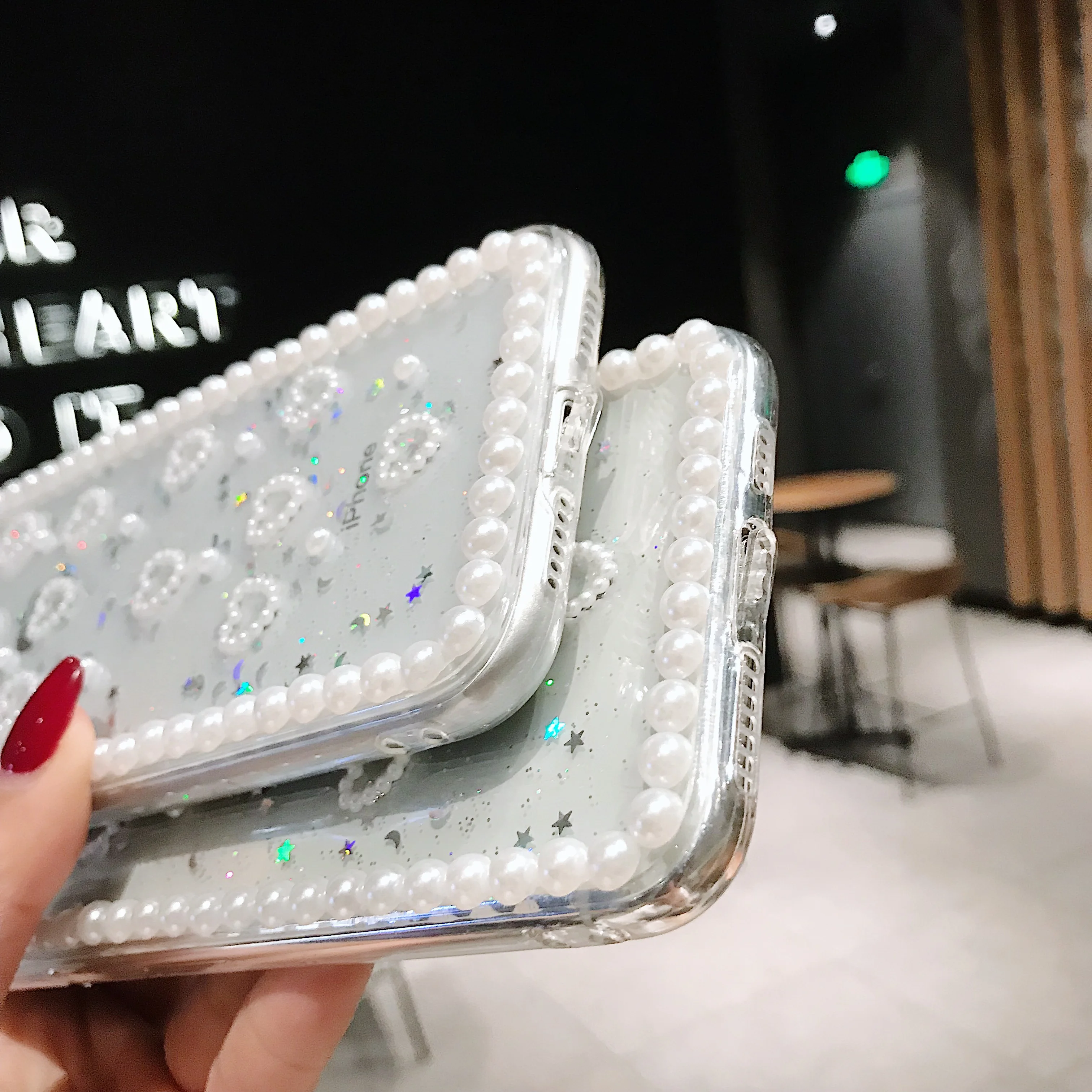 Милый блестящий чехол для телефона с жемчугом и сердечком iphone XS Max XR X 7 6 S 8 Plus