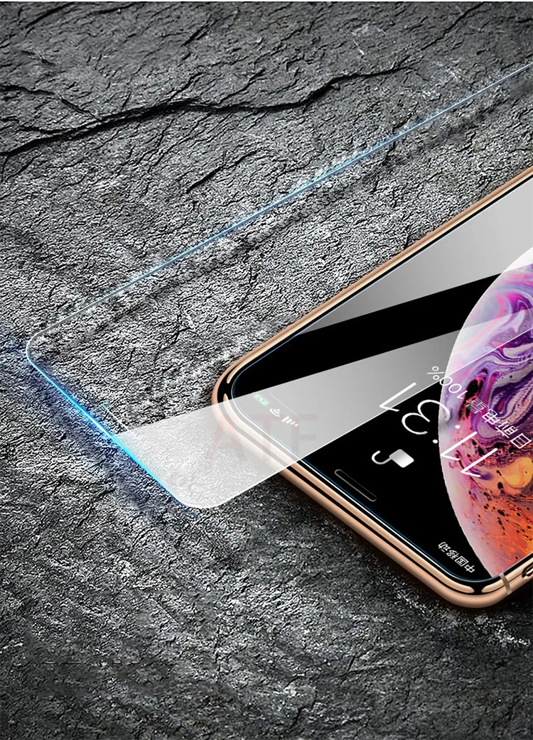 Закаленное стекло ATE 10 шт. для iPhone X XS MAX XR 5 5S SE 5c Защитная пленка для экрана для iPhone 6 6s 7 8 Plus защита стекла