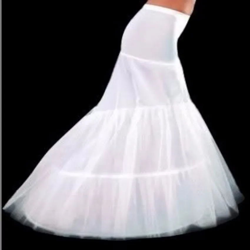 

Mermaid Trailing Floor Length Bridal 3 Hoop Petticoat Crinoline Slips Underskirt
