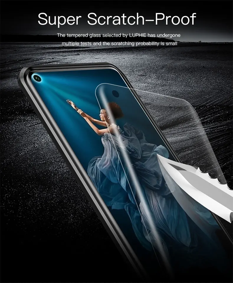 AmzBoon 360 двусторонний Полный Магнитный чехол для huawei Honor 20 Pro, передний задний стеклянный чехол, чехол для huawei Honor 20i, Магнитный чехол