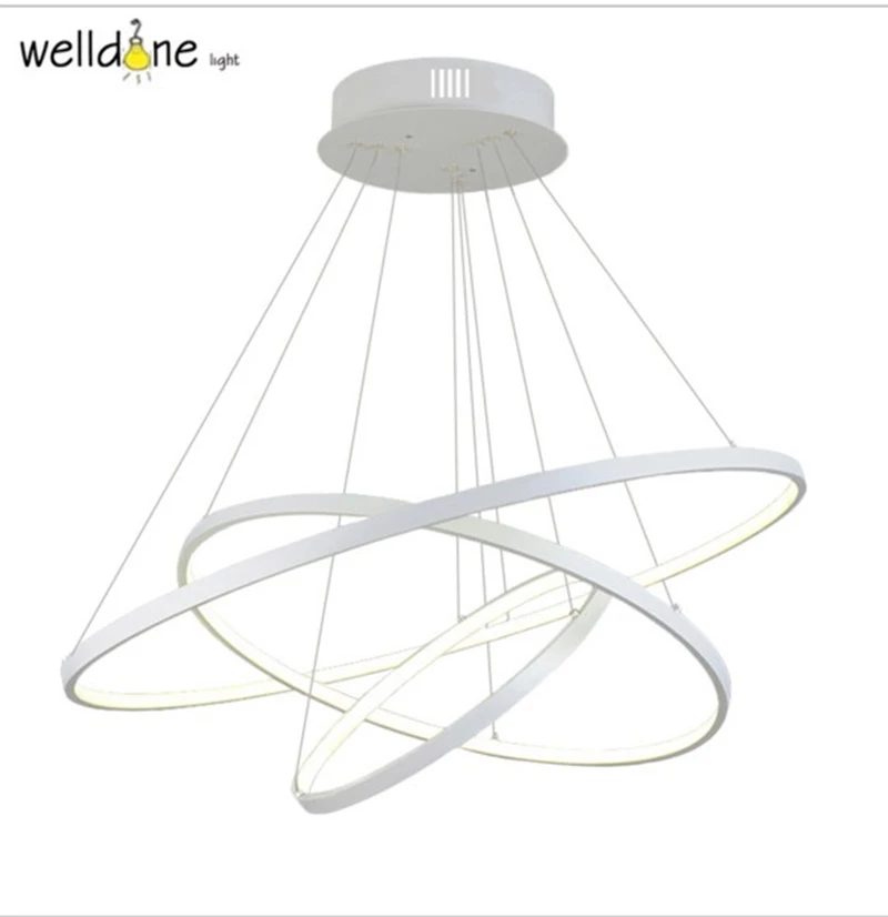 Современные подвесные светильники с круглыми кольцами для гостиной столовой