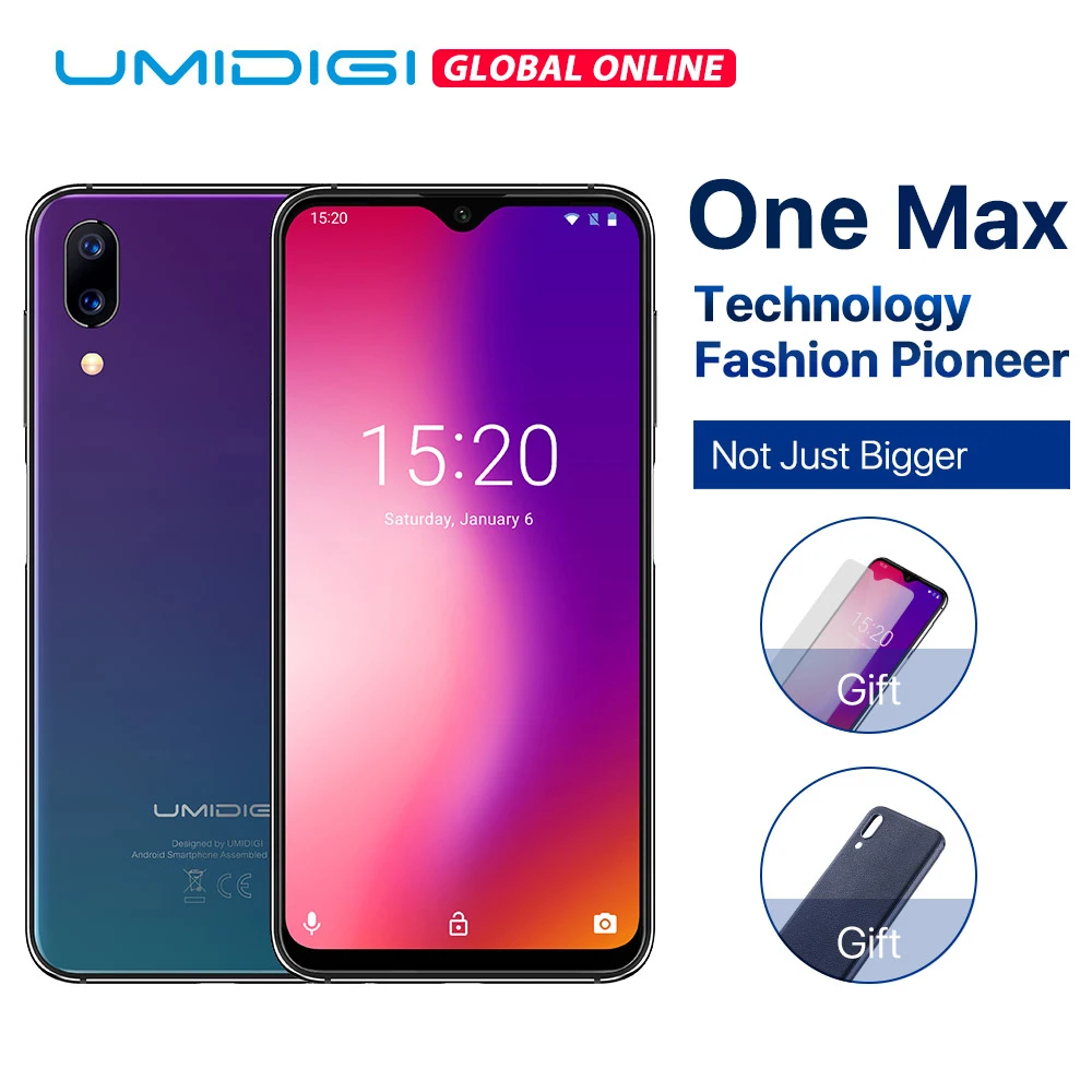 UMIDIGI One Max Глобальный Vertion 4 ГБ 128 6 3 &quotводослива полный Экран 4150 мАч смартфон с