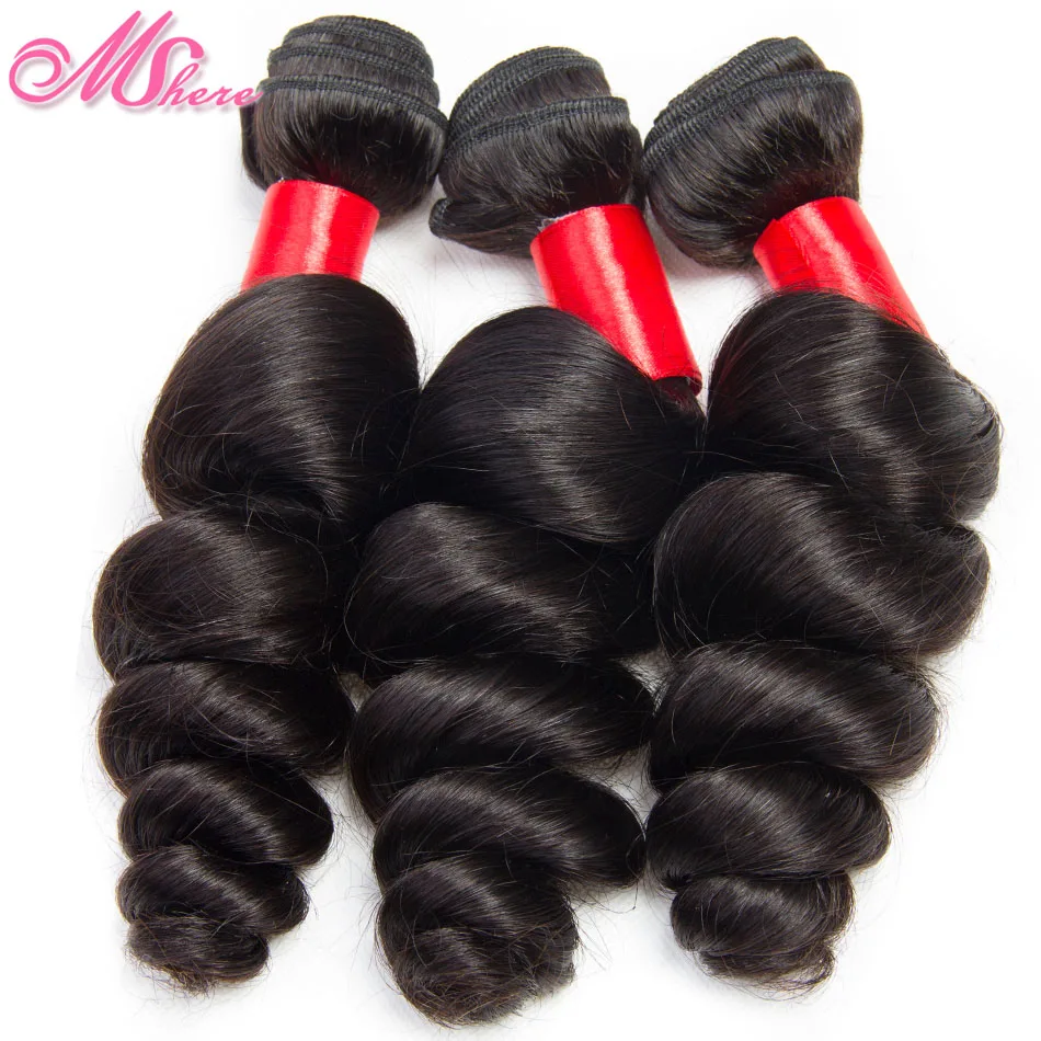 Mshere волосы перуанские свободные глубокая волна 1/3/4 пучки 100% не Remy 3 шт пакет