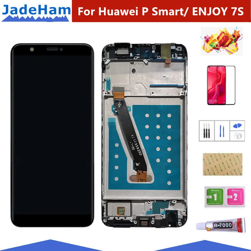 Для huawei P Smart lcd дисплей кодирующий преобразователь сенсорного экрана в сборе для huawei P Smart lcd с рамкой FIG LX1 L21 L22 замена экрана