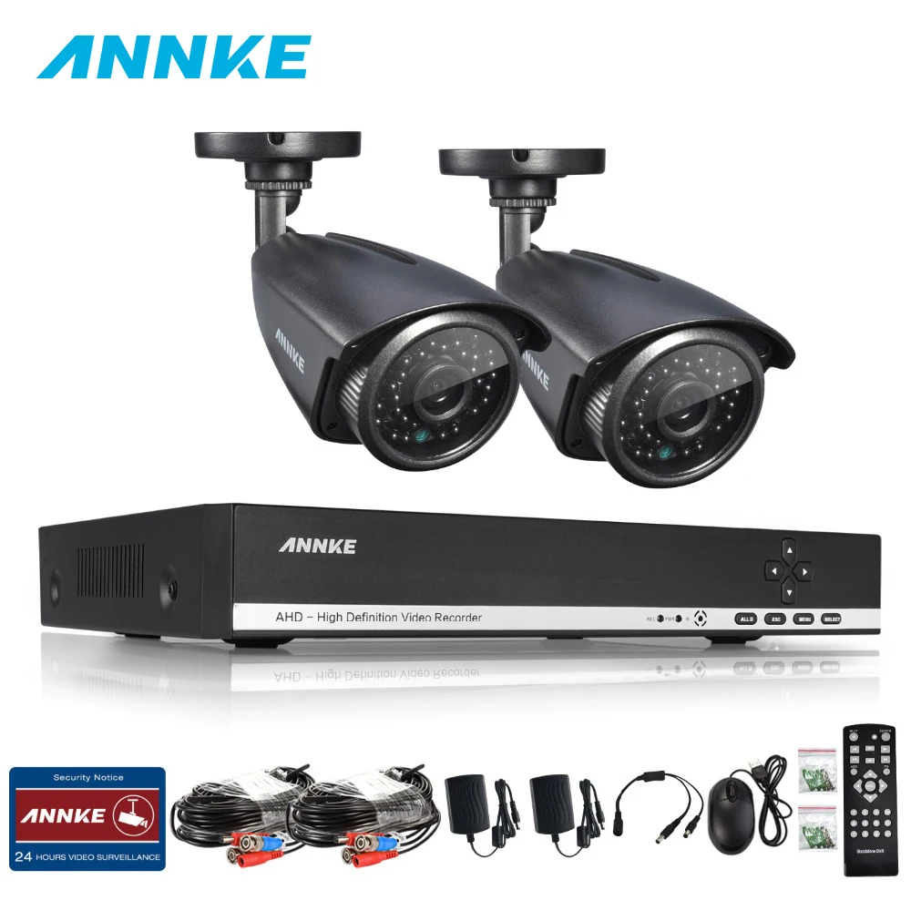 ANNKE 4CH 1080N 720 P CCTV Системы 1MP 3IN1 DVR 2 шт 960 Smart ИК защита от атмосферных воздействий P2P