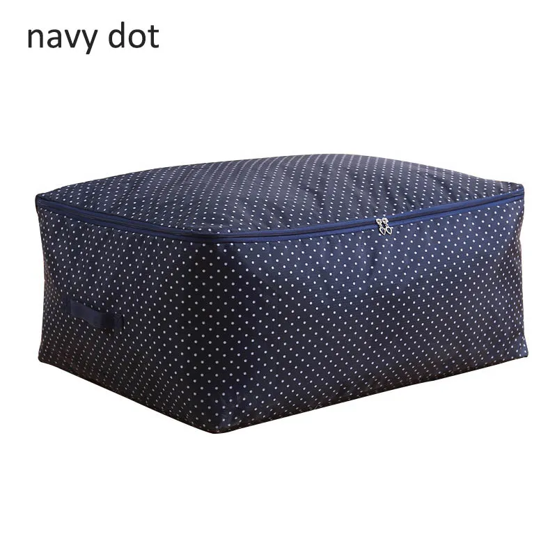 navy dot Складной Домашний Органайзер, шкаф для одежды, одеяло, багажные сумки, моющиеся, ткань Оксфорд, многофункциональное стеганое одеяло, сумка для хранения - Цвет: navy dot