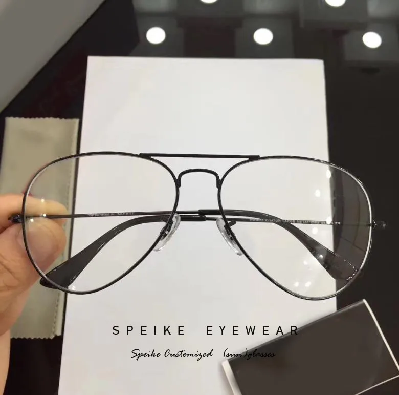 C2-Black(58mm) 3025 Модные очки пилота speike очки для мужчин для женщин оправа предложение 1,74 очки для чтения при близорукости анти синие линзы Рецептурные очки - Цвет оправы: C2-Black(58mm)