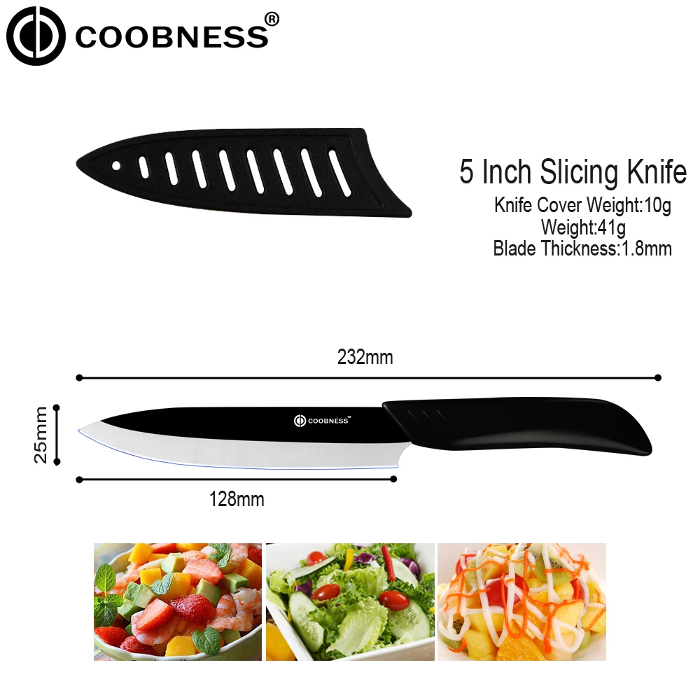 COOBNESS керамический кухонный нож шеф повара для нарезки 3 &quot4&quot 5 &quot6&quot одиночная