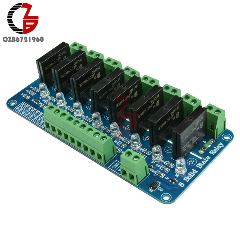 DC 5V 8 Channel SSR твердотельная релейная Модульная плата для Arduino G3MB 202P|solid state relay|state relay