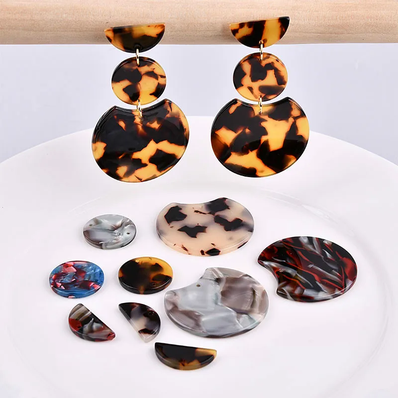 DIY accessories South Korea wind circle half round Harajuku acetate earrings pendant material | Украшения и аксессуары