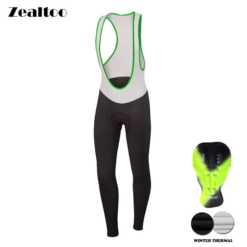 

Zealtoo Warm Thermal Fleece Cycling Long Bicycle Bib Pants 3D Gel Pad Bike Bib Tights Mtb culote ciclismo hombre gel invierno