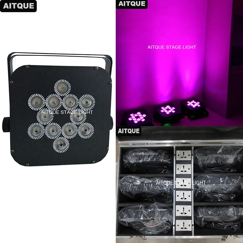 (6 партий/Чехол) Свадебная светодиодная батарея akku led 12X18W rgbwa УФ розовая 7 в 1|Эффект