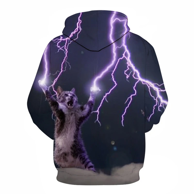 

Funny Cat Lightning Hoodies Quality 3D Unisex Sweatshrit Hooded Tracksuit Male Pullover Casual Streetwear ZOOTOP BEAR