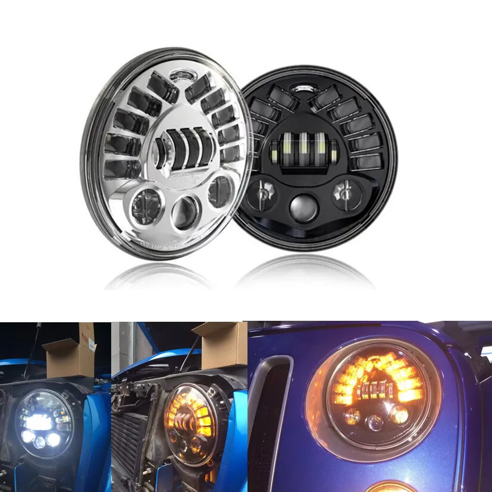 2 X Wrangler Lada 4x4 urban Niva 7 дюймов светодиодный проектор фары с DRL поворотом для JK TJ Landrover