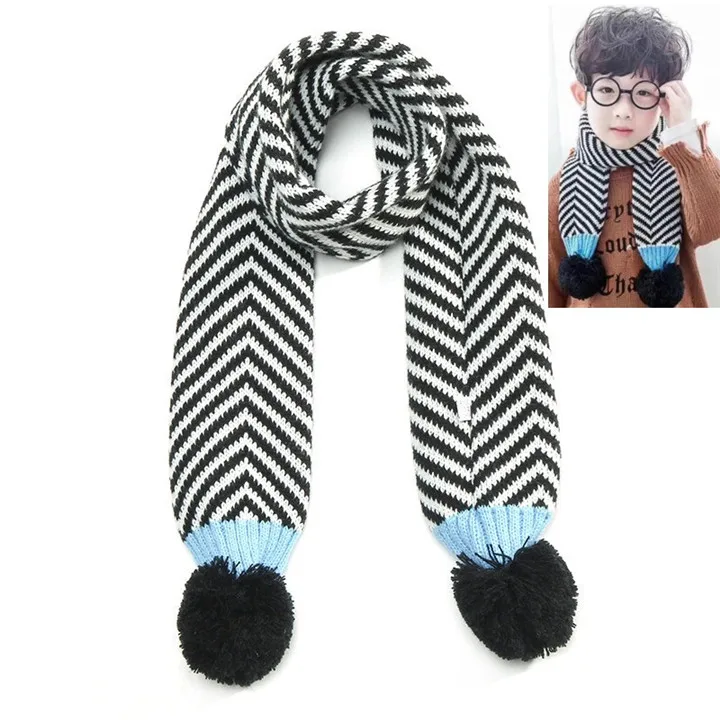 only blue scarf Модный детский набор из шапки и шарфа, детские шапки для девочек, детские вязаные шапочки, шапки для маленьких мальчиков, зимние детские шапки, вязаные шапки для детей 1-8 лет - Цвет: only blue scarf