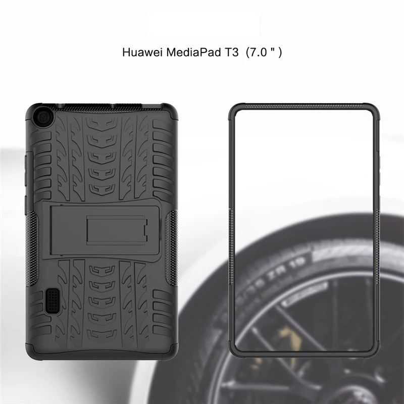 Гибридный армированный силиконовый чехол с подставкой для планшета Huawei MediaPad T3 7