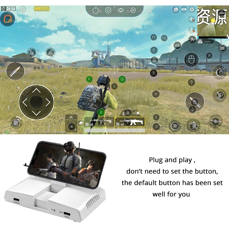 Портативный PUBG мобильный Bluetooth геймпад игровая клавиатура мышь конвертер для iPhone Android телефон к ПК адаптер с держателем телефона