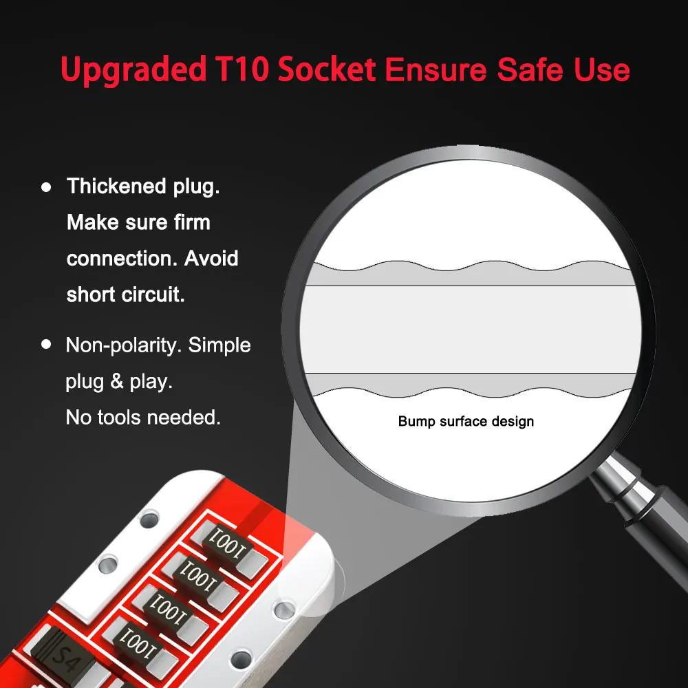 Светодиодный фонарь на танкетке 4x T10 W5W с Canbus светодиодный габаритный без ошибок