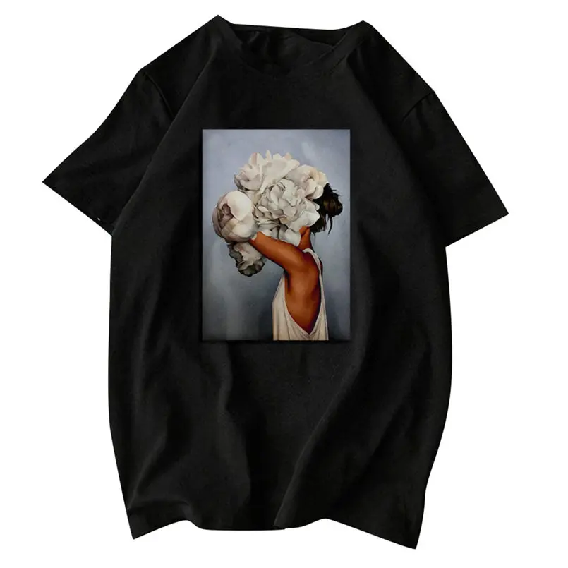 Новинка женская летняя одежда для девочек футболки с принтом в виде