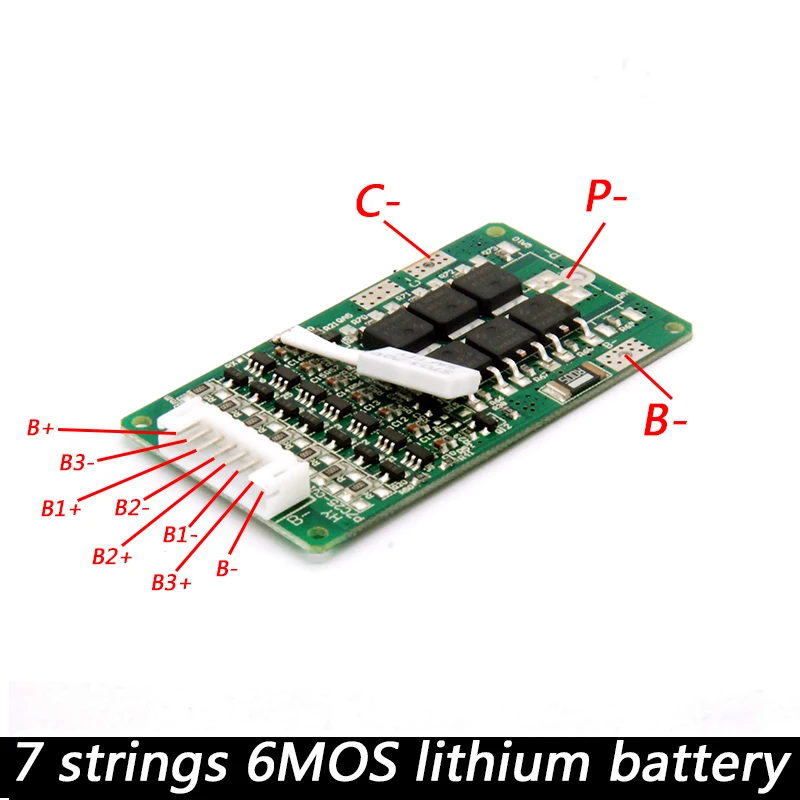 Liitokala 7 S 15A 24 V PCB 6 предохранитель BMS для батарей 18650 литий ионной батареи|Комплекты
