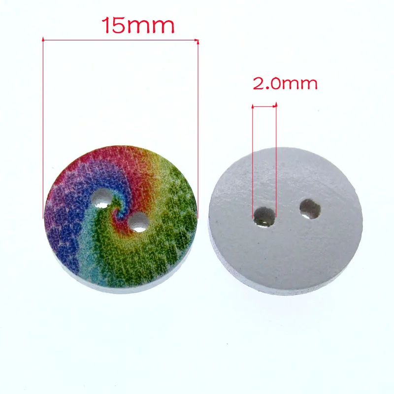 50 шт. разноцветные радужные пуговицы 5/8 дюйма|wooden buttons|multicolor buttonsscrapbooking craft |