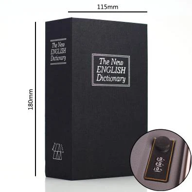 Black with Password English Dictionary Safe Book Bank Shaped Piggy Bank Metal Coin Bank Money Box Figurines Saving Money Home Decor Gift For Kids - Цвет: Black with Password