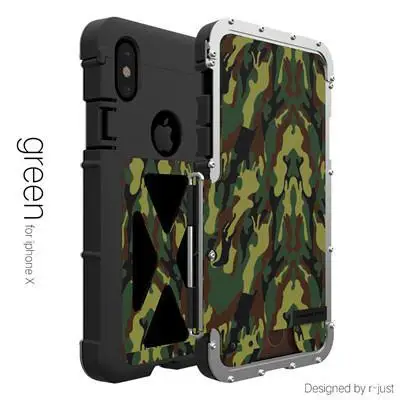 R-JUST чехол для телефона для iPhone 11Pro XR XS MAX откидной Алюминиевый металлический каркас 360 Защитный армированный чехол для Iphone X 8 7 Plus 6s - Цвет: All Sliver