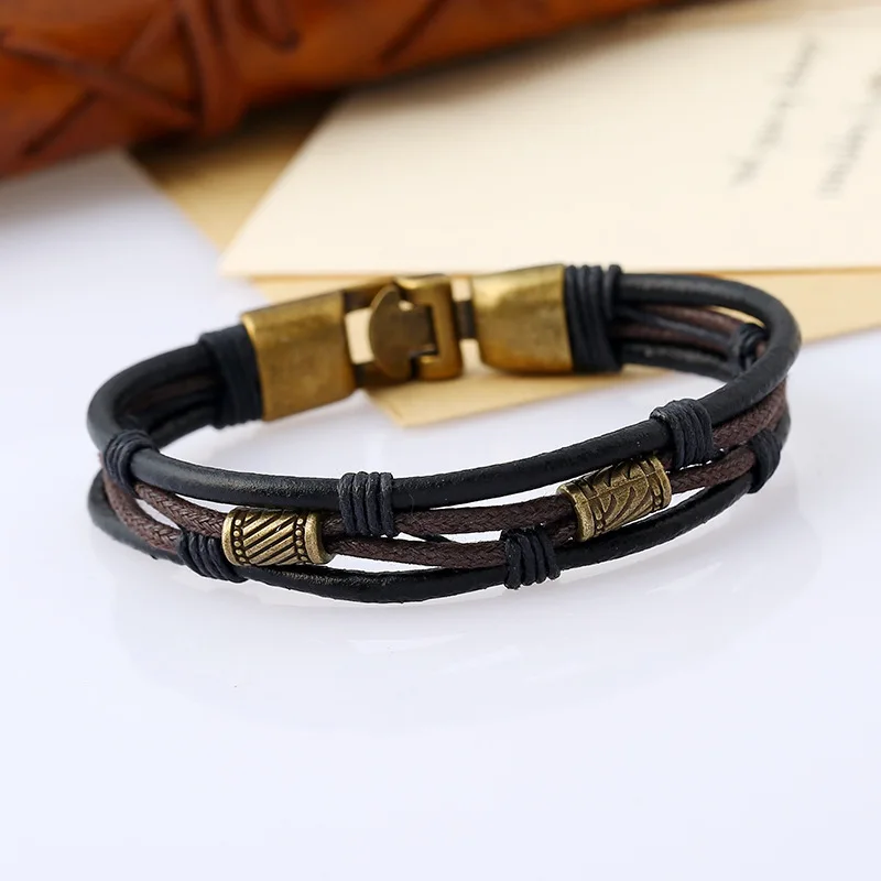 Новые браслеты мужские 2017 горячие модные ювелирные изделия из коровьей кожи