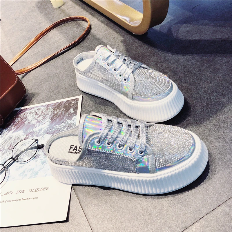 2019 новые летние женские тапочки на платформе супер крутая обувь из сетчатого