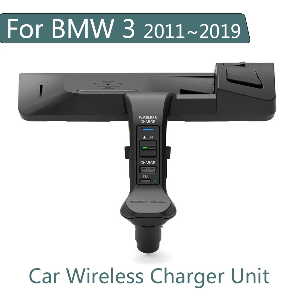 Беспроводное быстрое зарядное устройство 10 Вт для BMW 3 F30 2011 ~ 2019 iphone Android