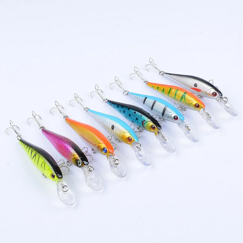 

1Pcs Suspend Wobblers Fish Fishing Lure Minnow Hard Bait With 2 Treble Hooks Pescaria Pesca Accessories Tackle Lure 3D Eyes