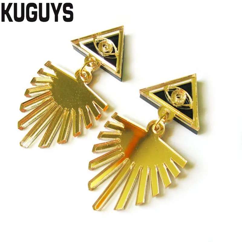 Женские серьги-гвоздики KUGUYS большие геометрические серьги в стиле бохо панк |