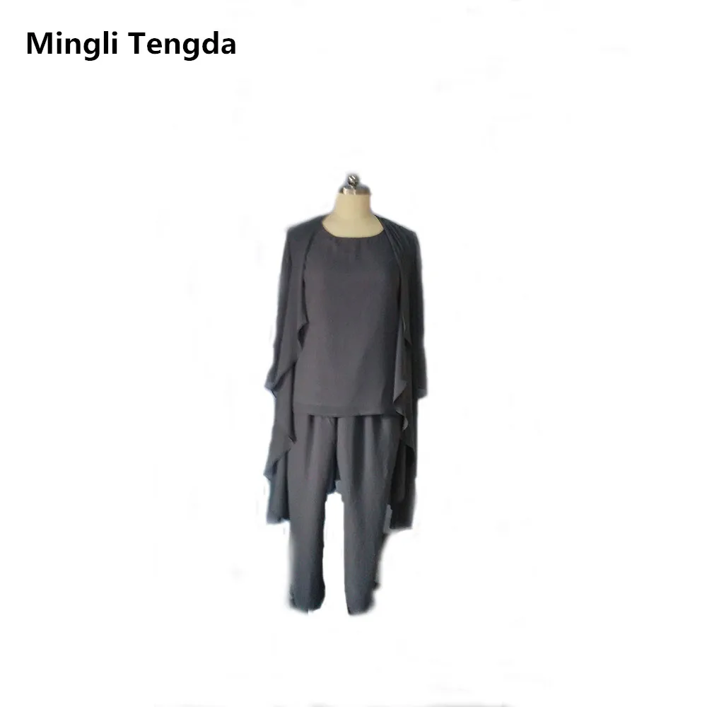 Mingli Tengda черные шифоновые костюмы из трех предметов для мамы и невесты со штанами